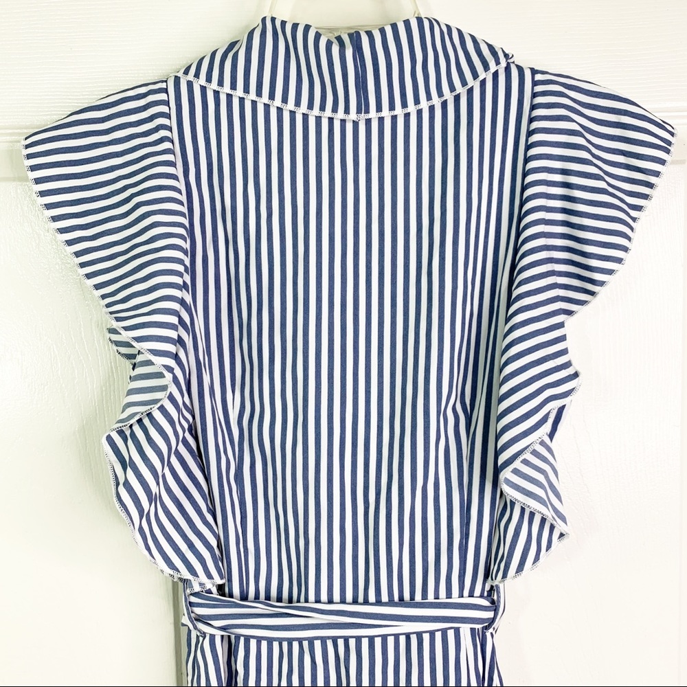 Elizabeth Crosby Pippa Ruffle Stripe Wrap Dress - Picture 6 of 14